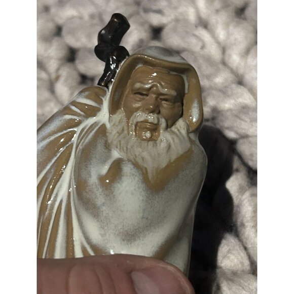 Vintage Chinese Mudmen In Antique Chinese Figurines White Décor Handmade - Picture 1 of 5